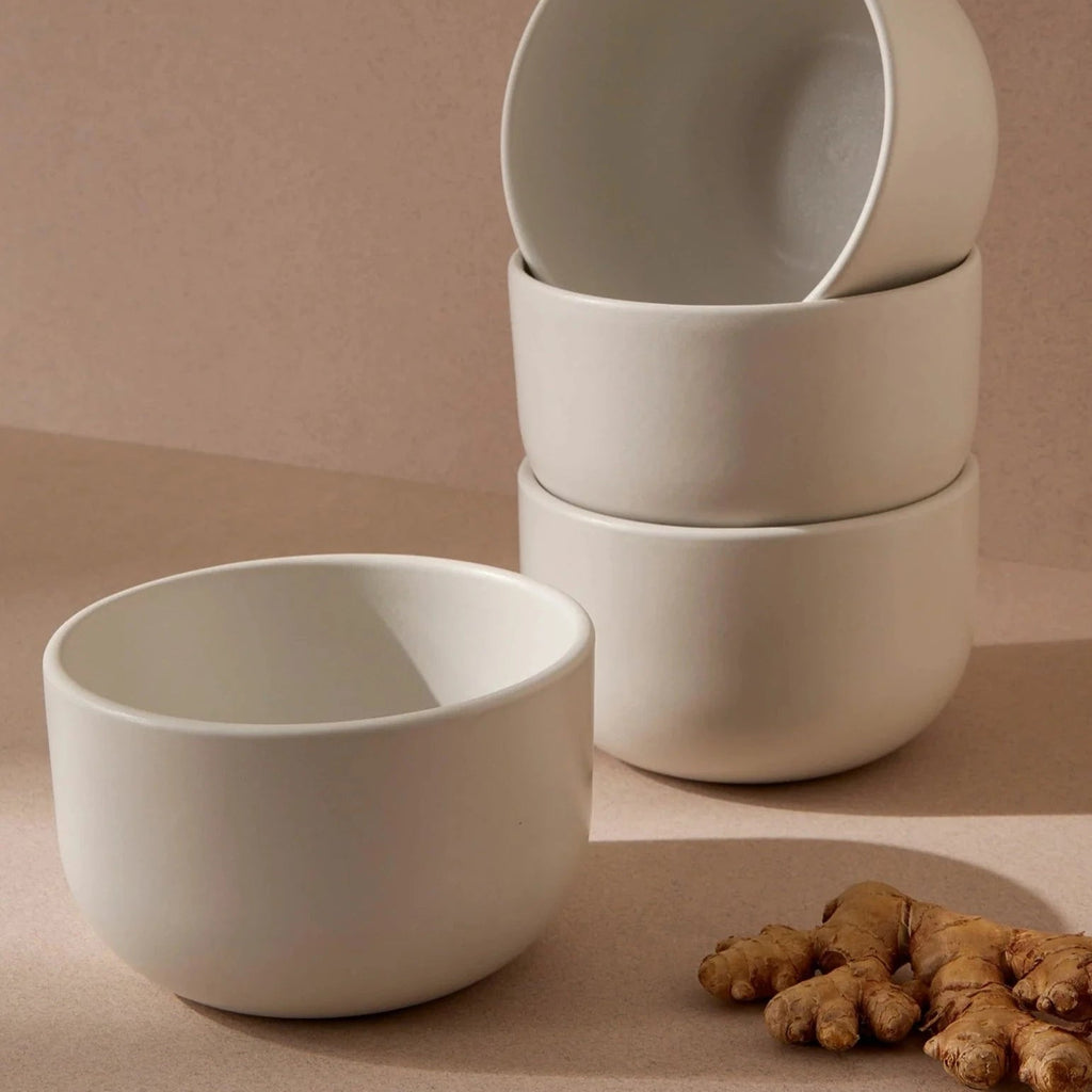 Tunisian 12-Piece Stoneware Dinnerware Set | Service for 4 | Dinner Plate 11.2" | Side Plate 9.4" | Bowl 5.5" | Handmade | Gharyan Stoneware | Powered by People
