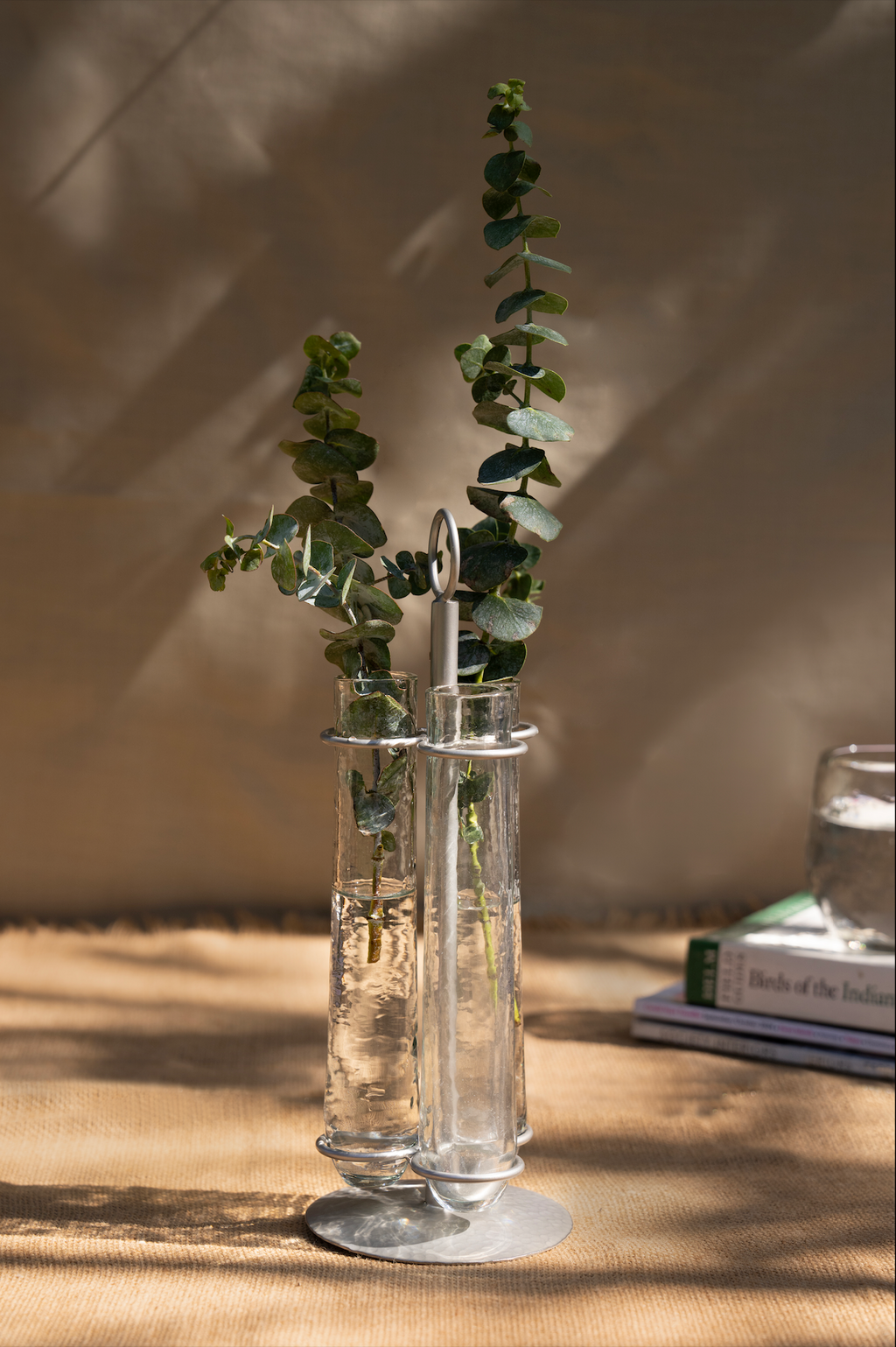 Floral Trio Table Vase – Hammered Pewter Finish