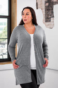 Ladies Eco-Triblend Rib Cardigan | Recycled Fabric | Made in Haiti | Fair Wage | 10 Colors | SM–2X | GOEX Apparel