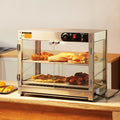 2-Tier Commercial Food Warmer Display Countertop Pizza Cabinet With