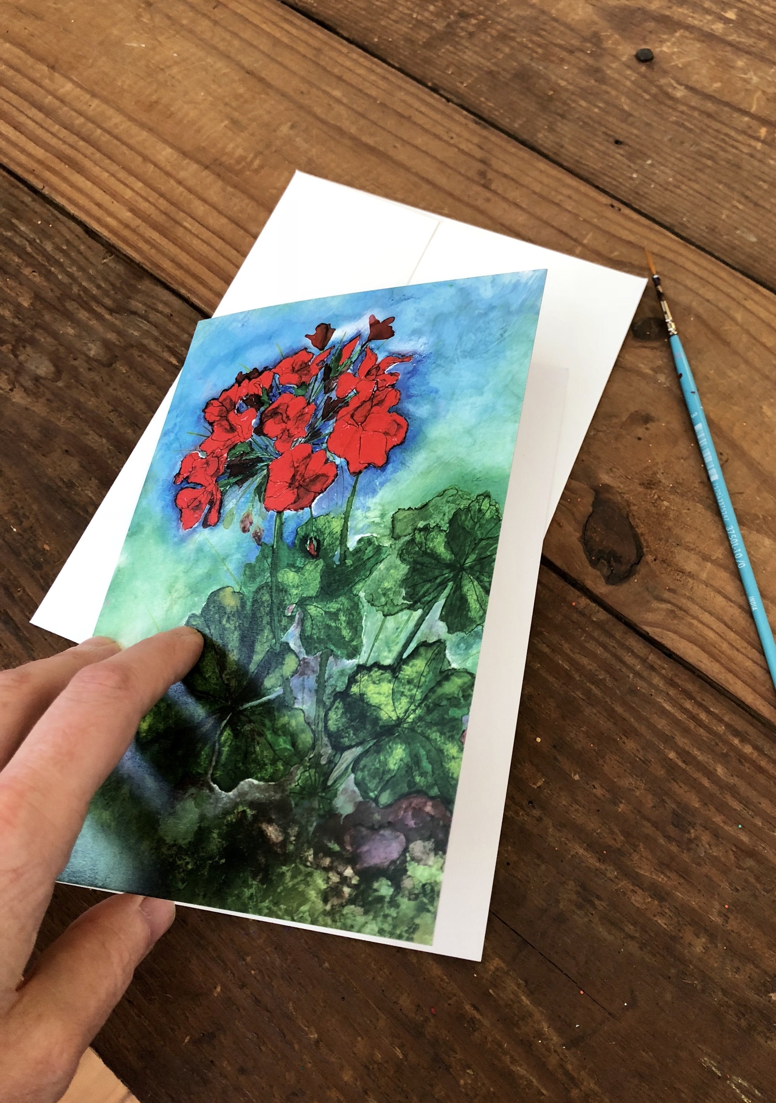 Painted Flower Greeting Cards — Box Set of 6