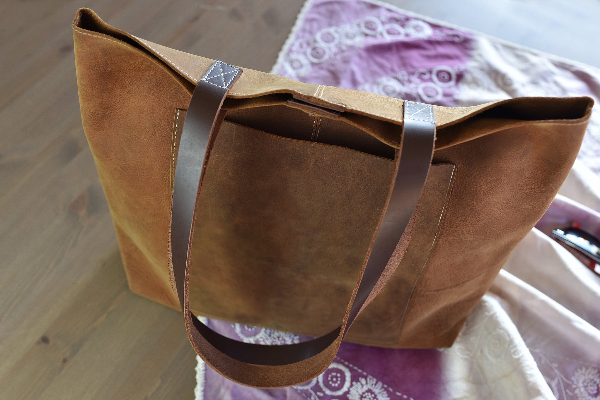 PCH Genuine Leather Tote | Brown