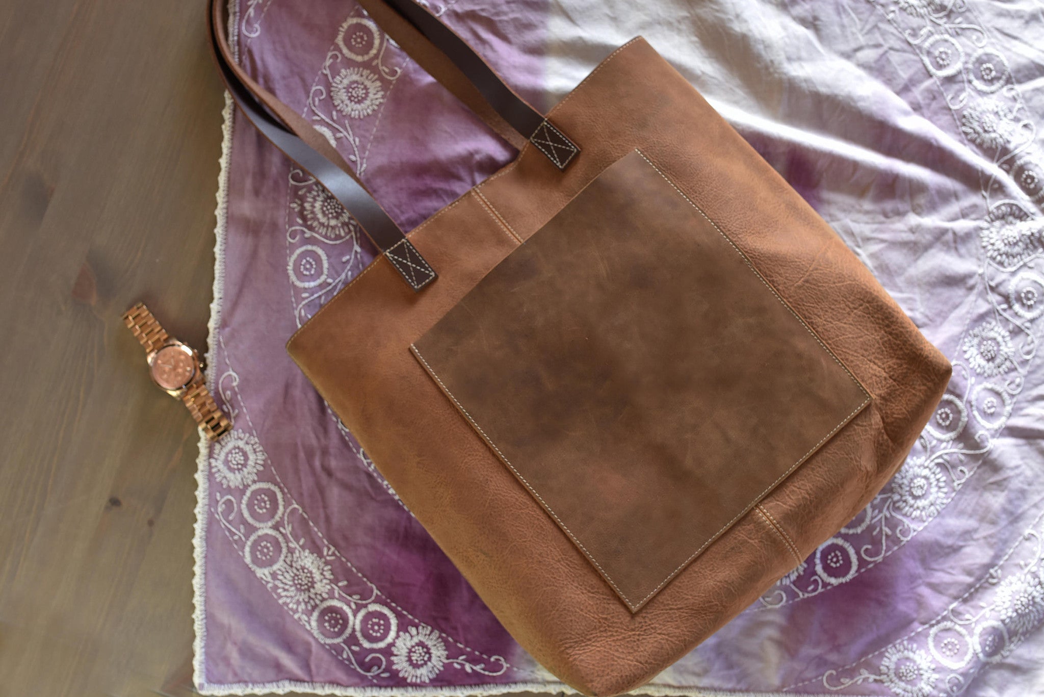 PCH Genuine Leather Tote | Brown