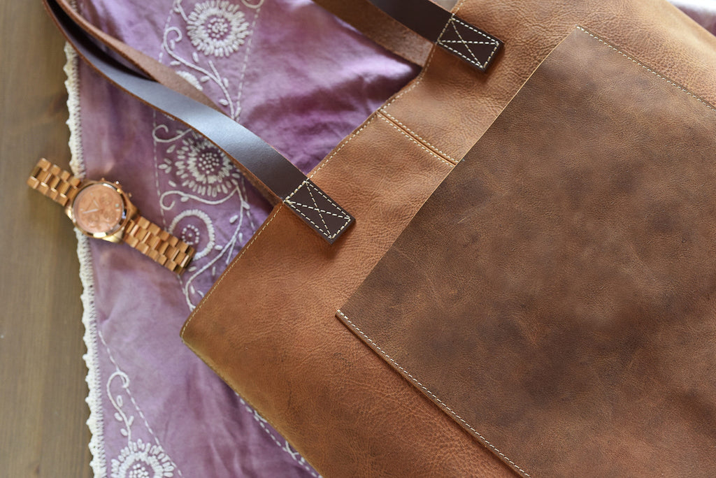 PCH Genuine Leather Tote | Brown