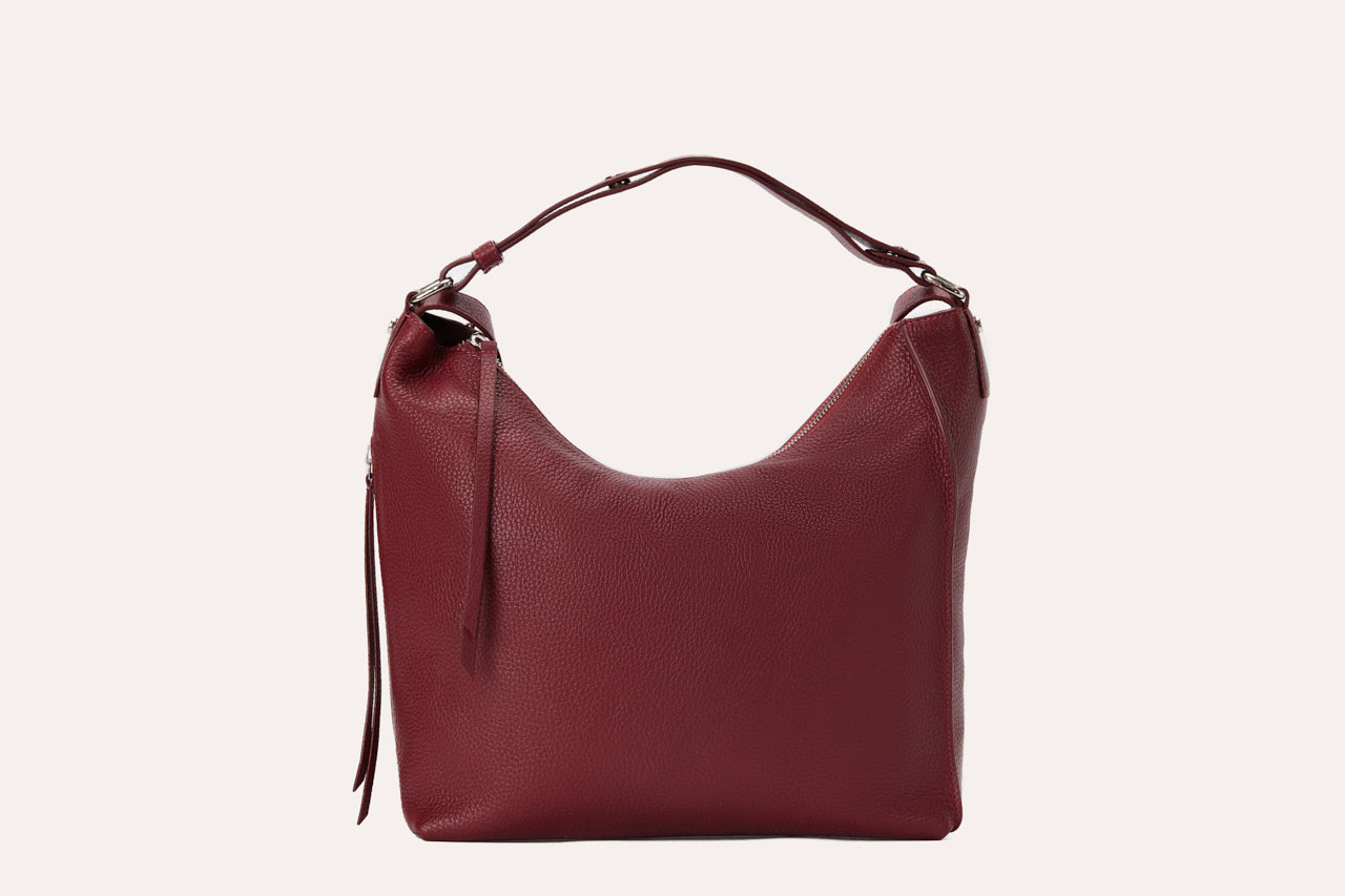 Convertible Pebble Leather Shoulder Bag & Backpack