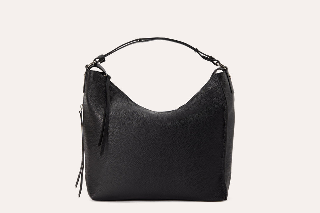 Convertible Pebble Leather Shoulder Bag & Backpack