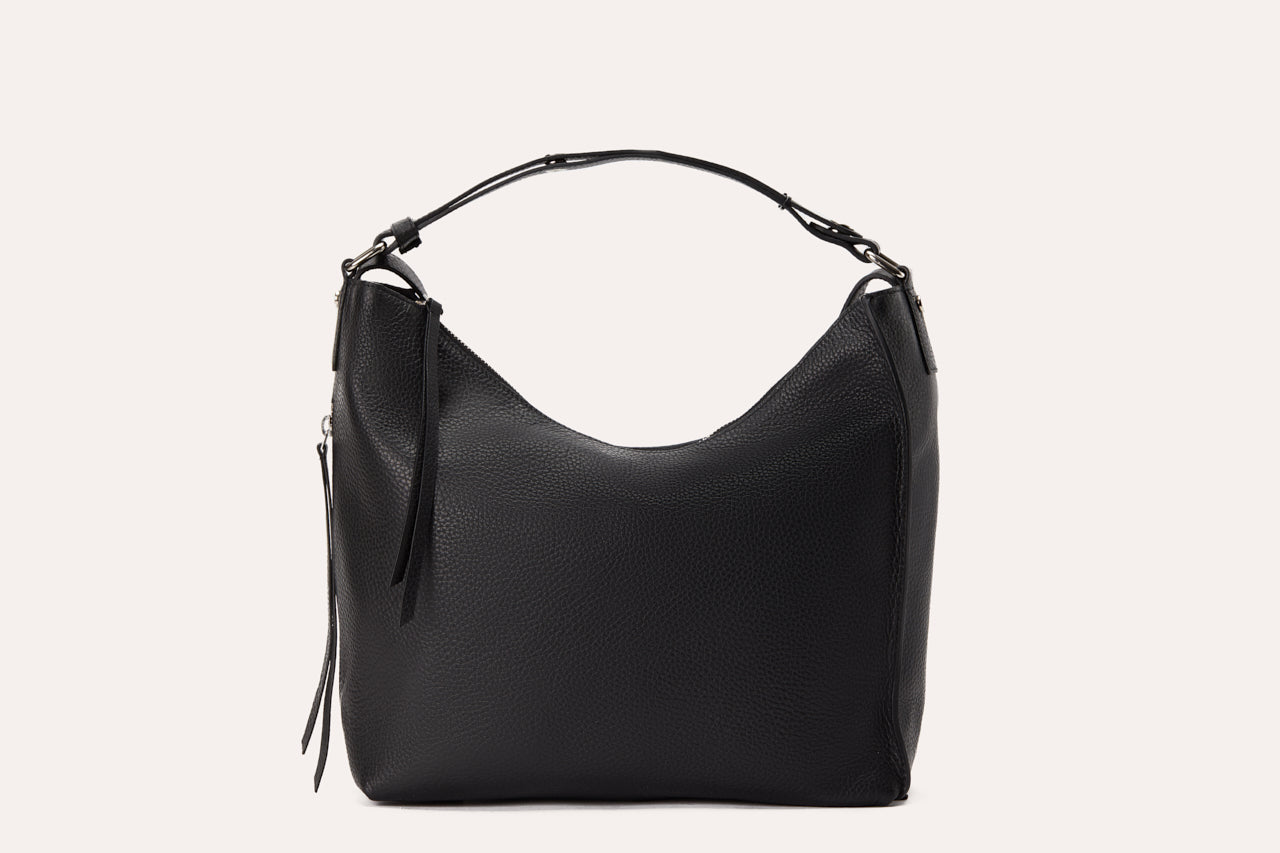 Convertible Pebble Leather Shoulder Bag & Backpack