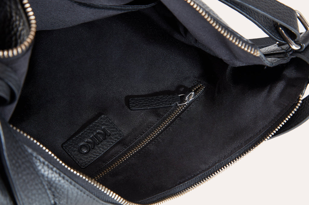 Convertible Pebble Leather Shoulder Bag & Backpack