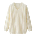 Women's Cable Knit V-Neck Loose Fit Designer Style Knit Top