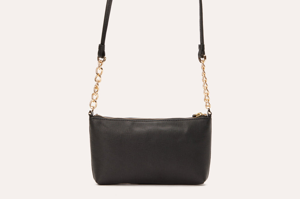 Saffiano Leather Two Chain Crossbody