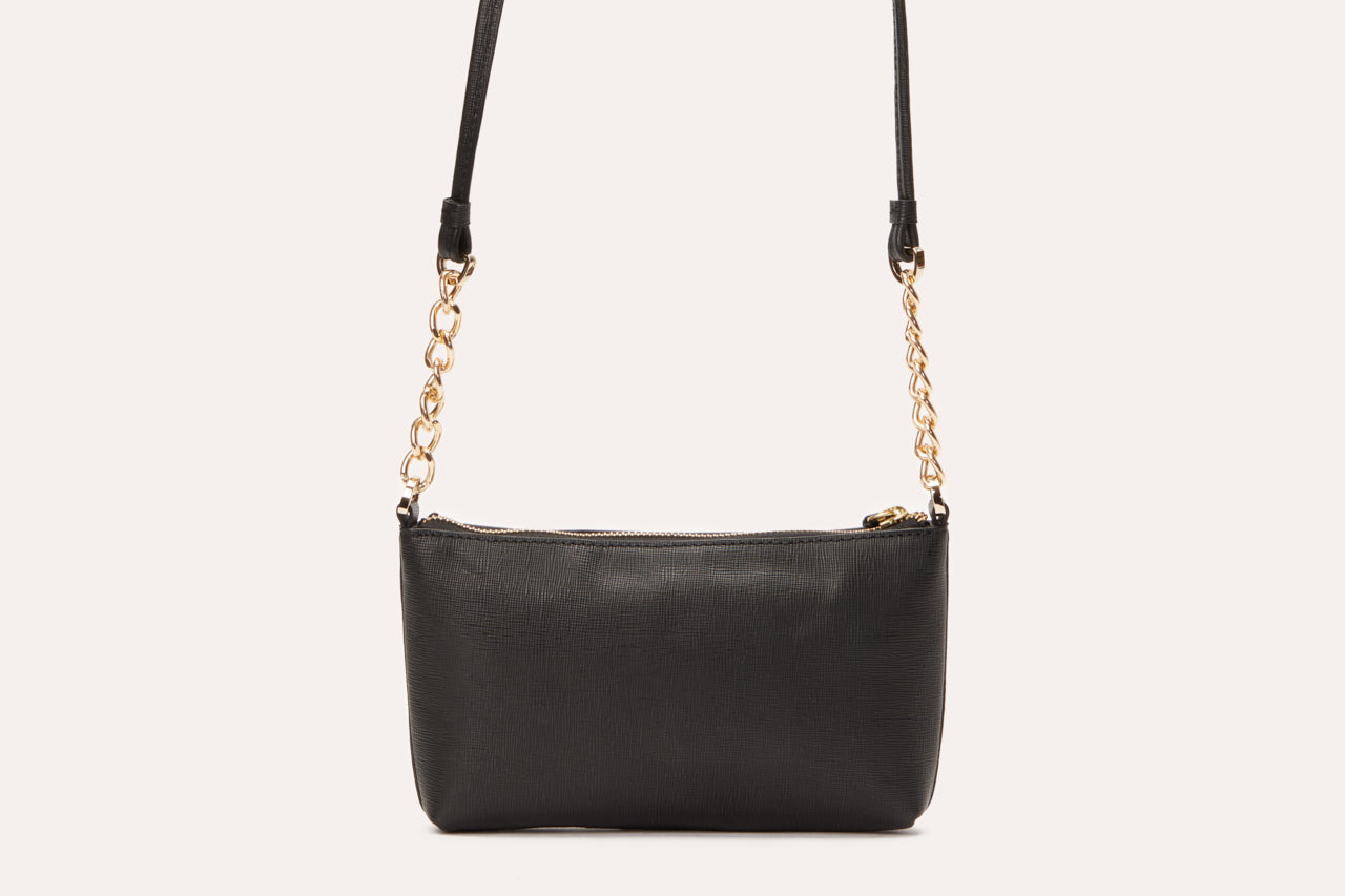 Saffiano Leather Two Chain Crossbody