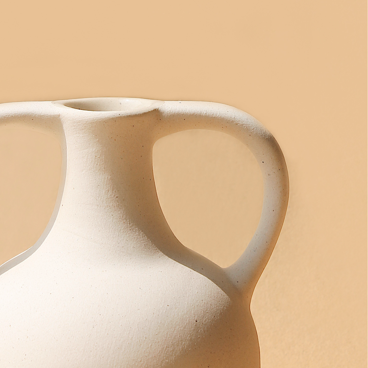 Bobble Ceramic Vase | Ancient-Inspired Sculpture | Dried Flowers | Terracotta & Off-White