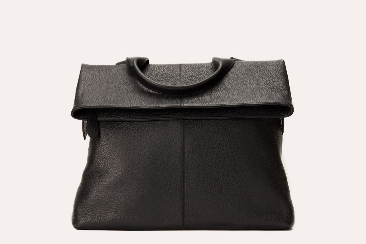 Fold N Go Pebble Leather Backpack