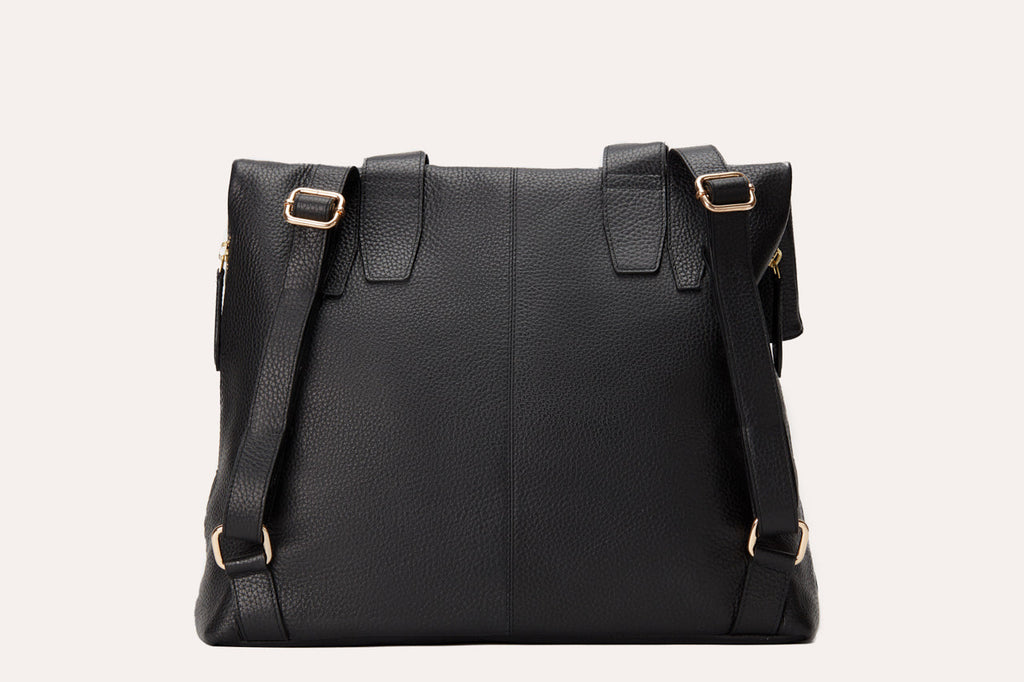 Fold N Go Pebble Leather Backpack