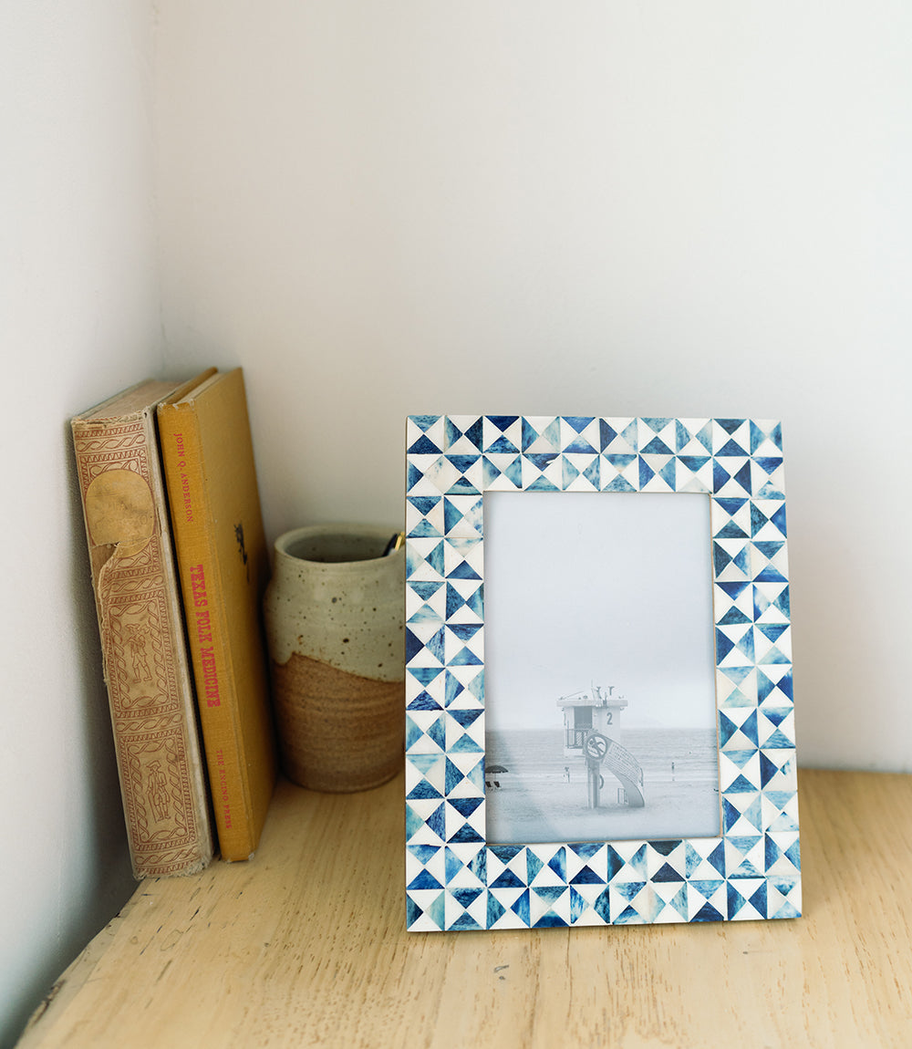 Cobalt Wave Mosaic Picture Frame