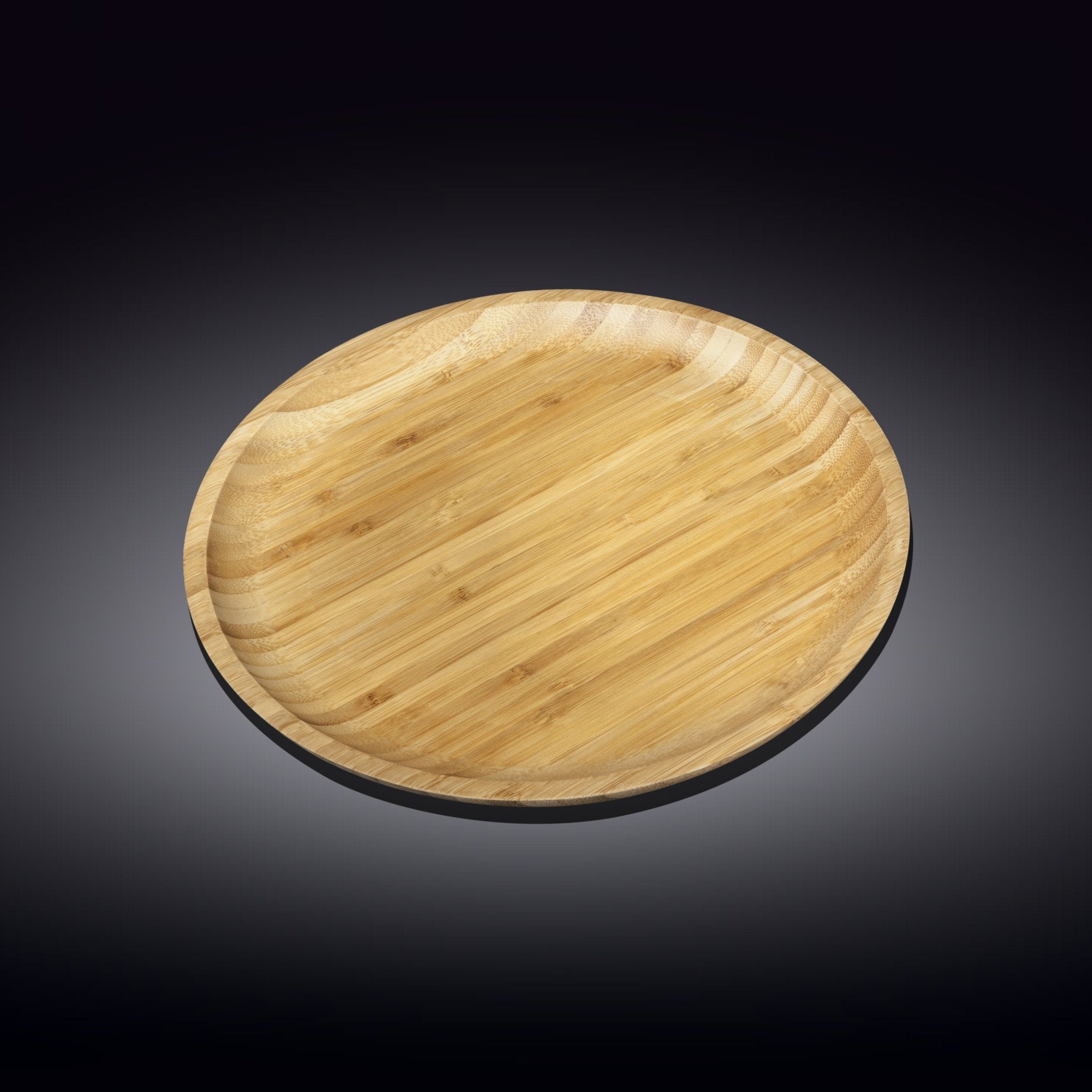 Wilmax Natural Bamboo Round Serving Plate | 10" | Pizza, BBQ & Steak | Made in England