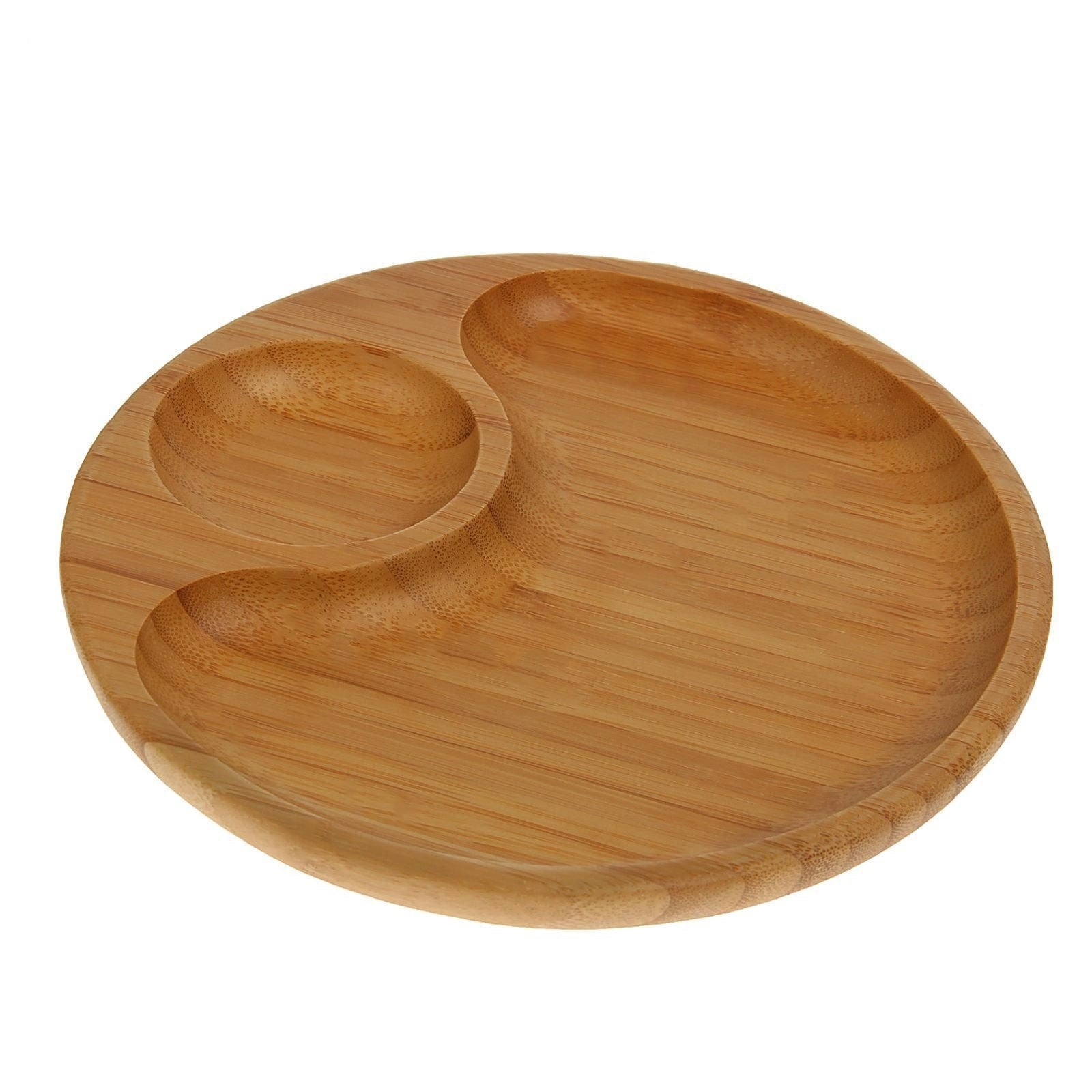 Natural Bamboo 2-Section Round Platter | 10" | Wilmax England