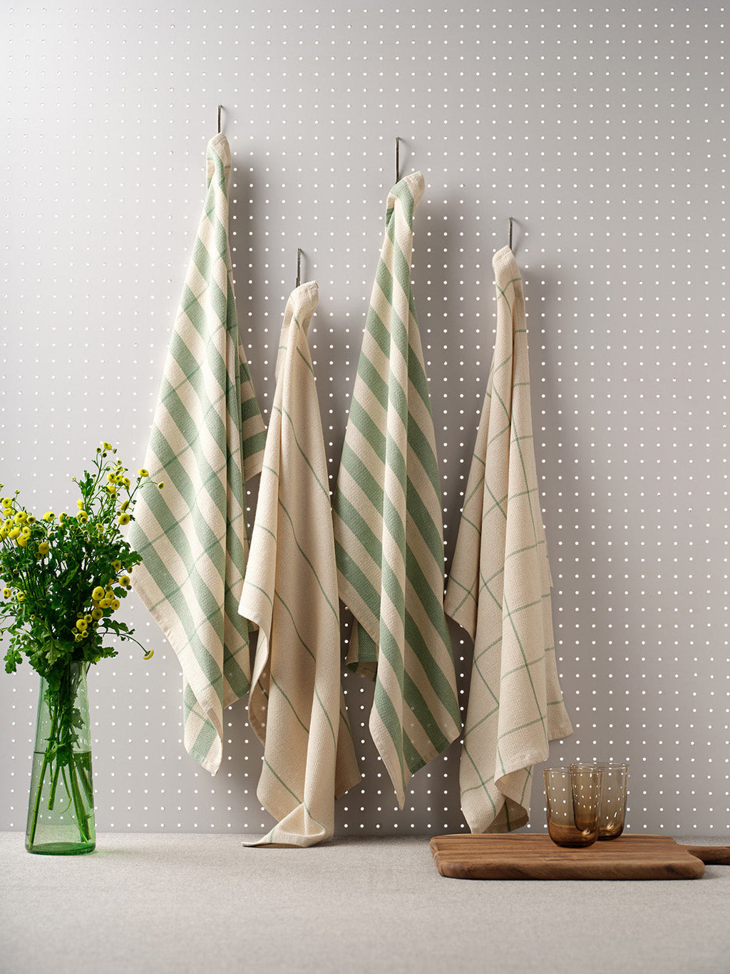 Cotton Kitchen Towels | Set of 4 | 100% Cotton | Waffle & Minimal Weave | Low Lint | Powered by People