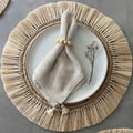 Colombian Fringes Placemat | Set of 4 | 14.5" Round | Handwoven | Skilled Artisans | Tallo de Olivo | Powered by People