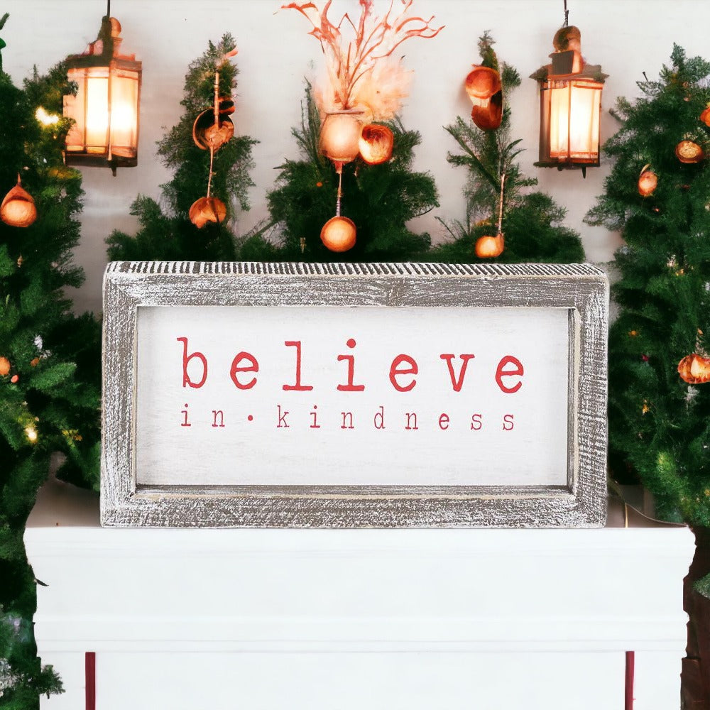 Believe in Kindness Wooden Sign