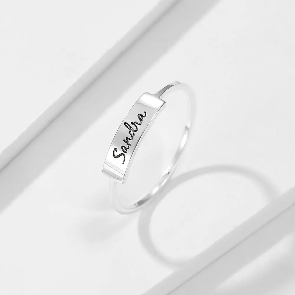 Classic Personalized Name Ring in Silver, Warm Rose Gold or Radiant Gold