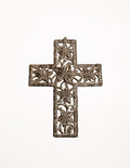 Flowery Cross – Large Handcrafted Metal Wall Art