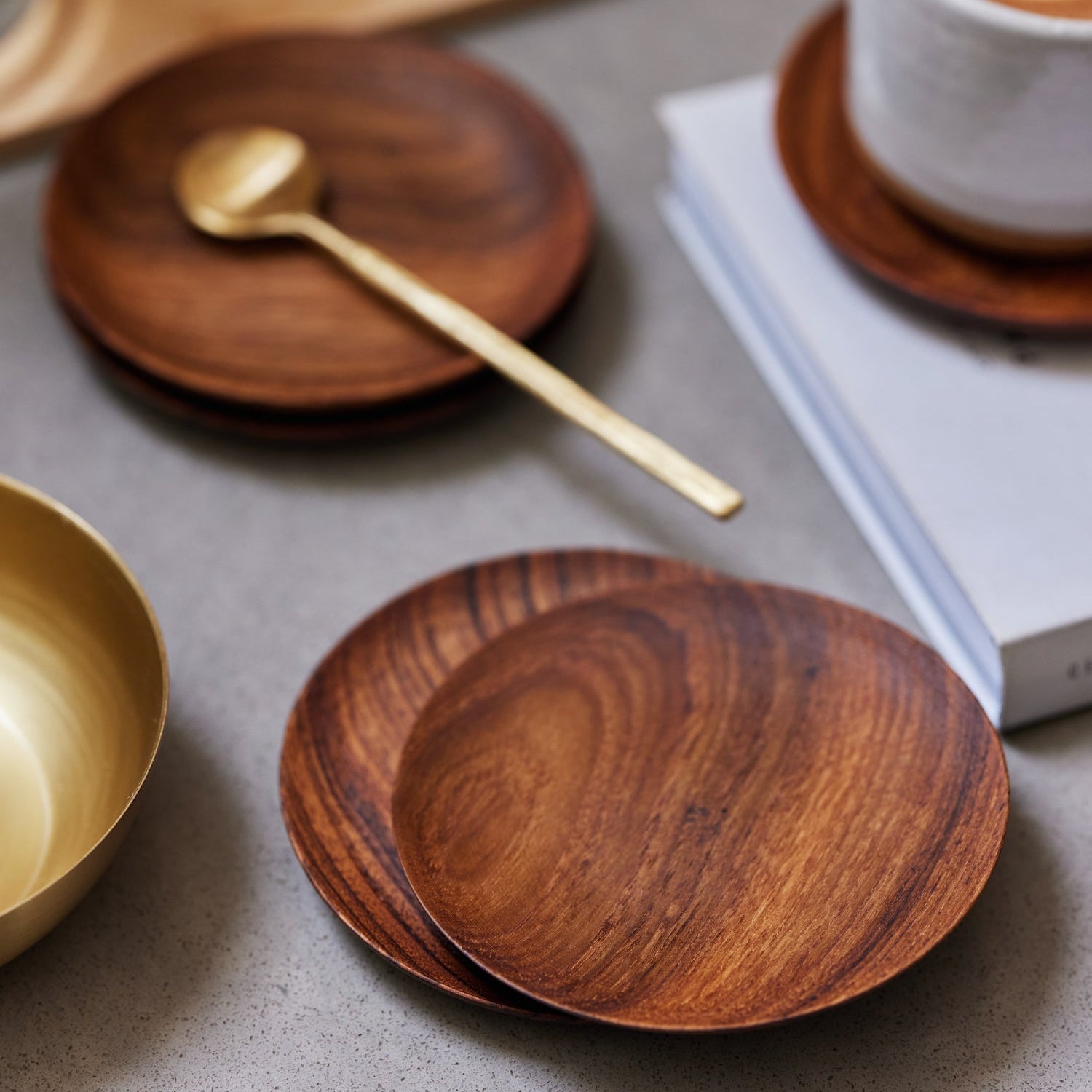 Teak Wood Coasters | Set of 4 | Premium Reclaimed Teak | 4" Round