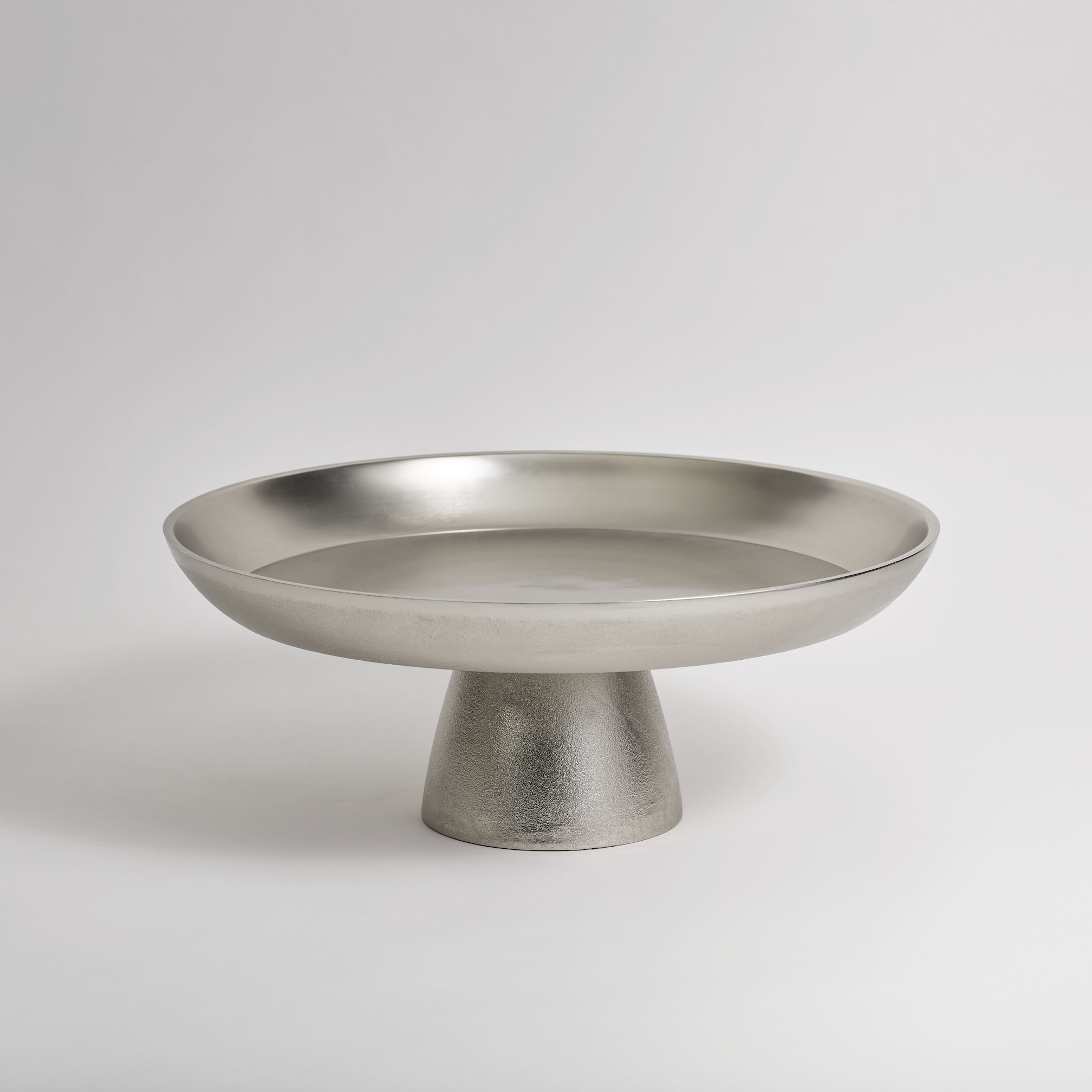 Stinson Nickel Large Pedestal | Hand-Cast Lead-Free Aluminum | Nickel Plated | Serveware | Entertaining | Powered by People