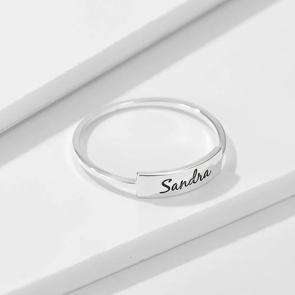 Classic Personalized Name Ring in Silver, Warm Rose Gold or Radiant Gold