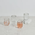Pebbled Spirits Glasses Set of 4 | Hand-Blown | Hammered Clear Glass | 7 oz | Powered by People