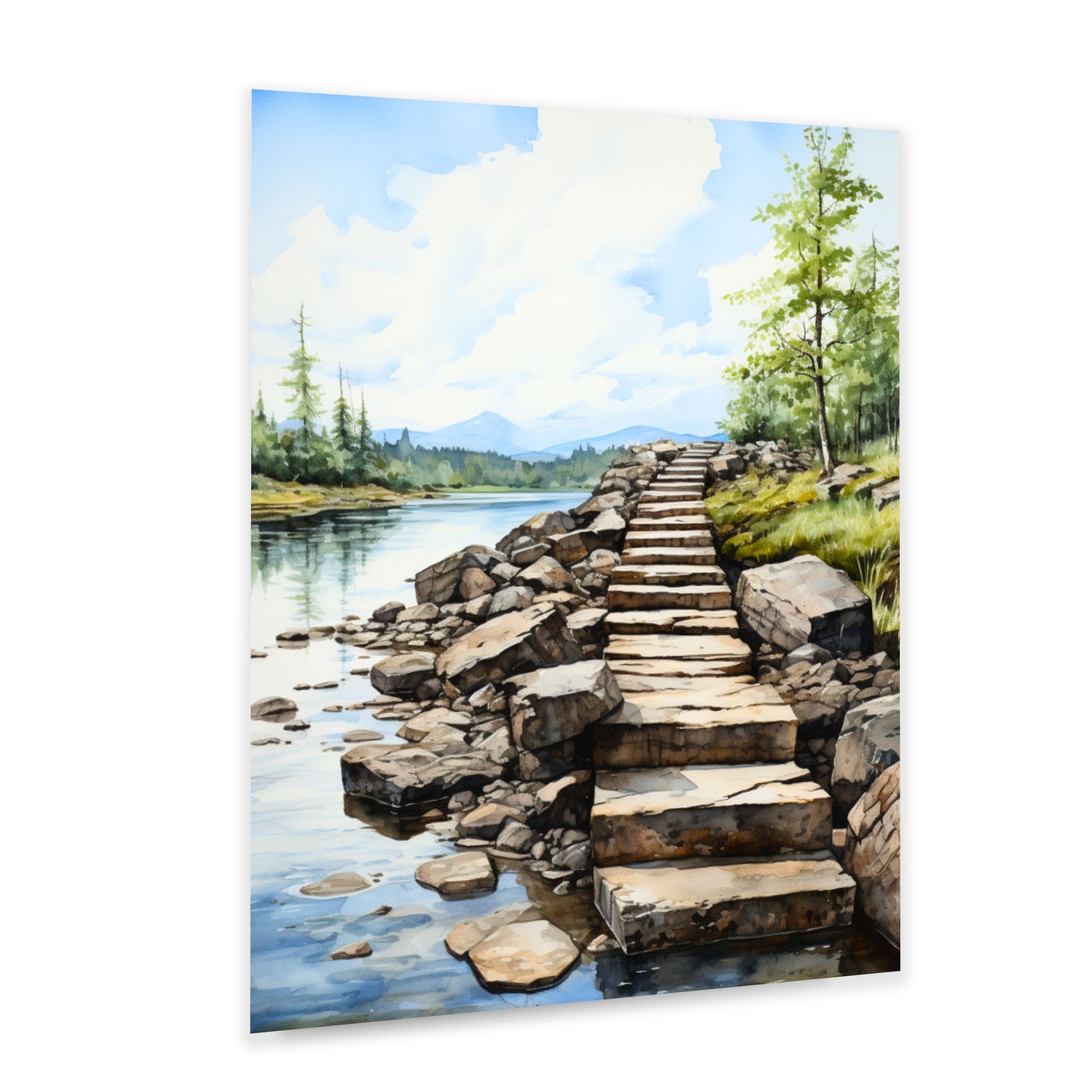 Wall Decor Giclee Poster Art Print - Rustic Stepping Stone Inspiration