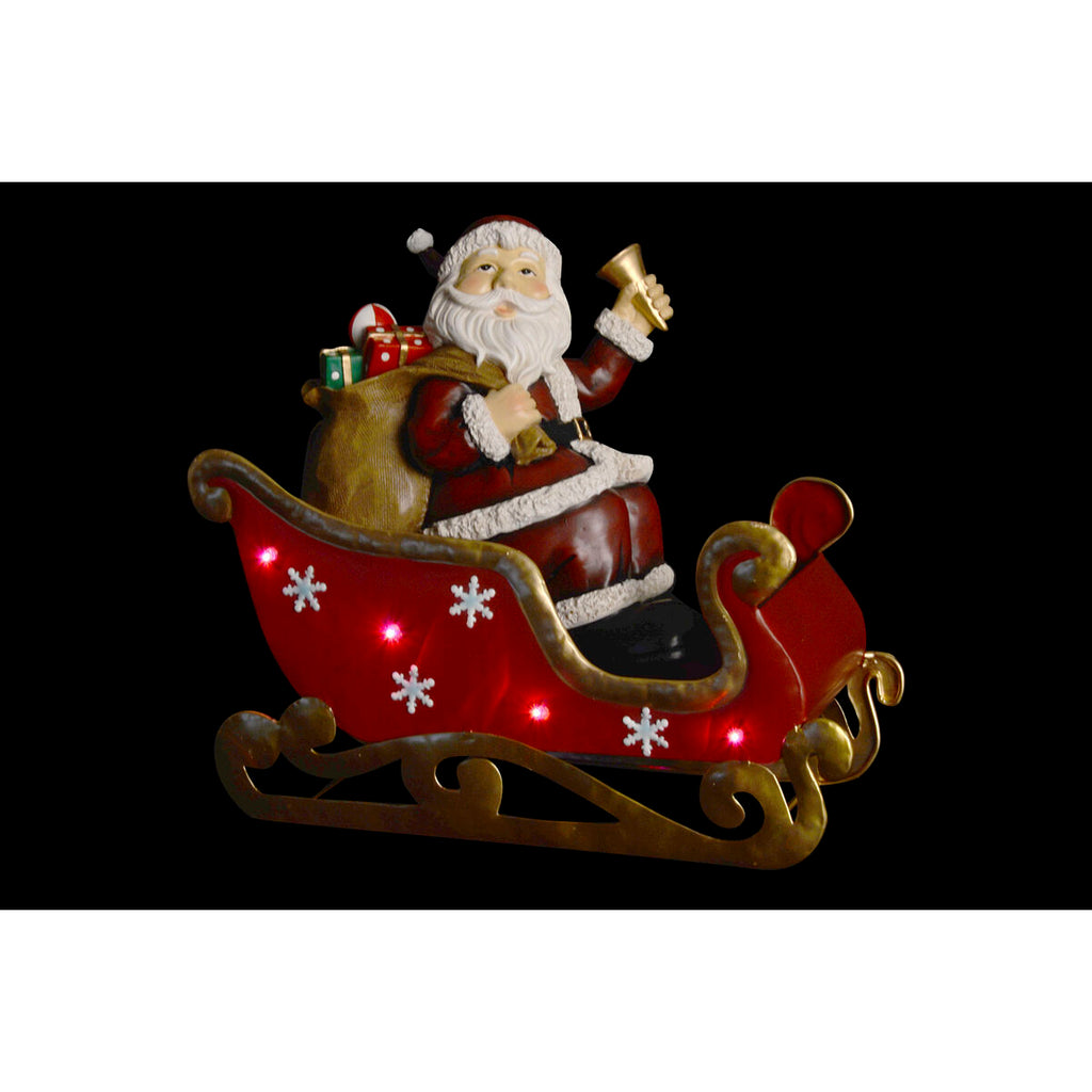 LED Father Christmas Figurine — Metal & Resin Holiday Decor