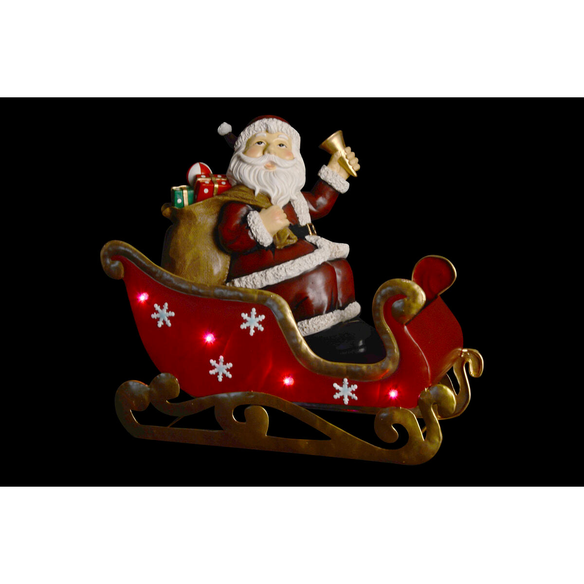 LED Father Christmas Figurine — Metal & Resin Holiday Decor