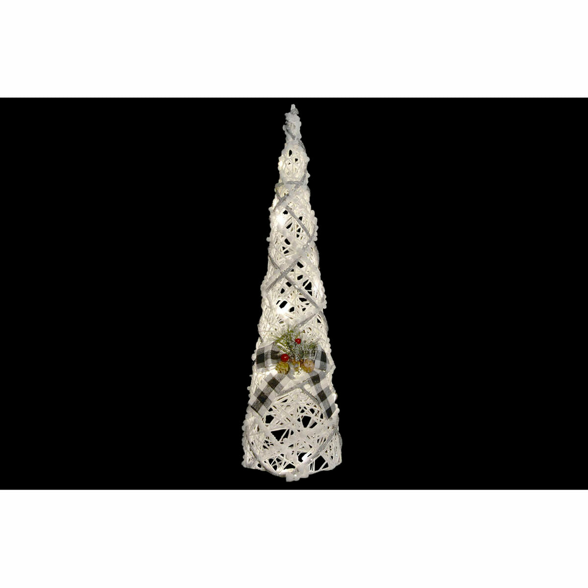 Cones DKD Home Decor Christmas LED White Multicolour Silver Metal