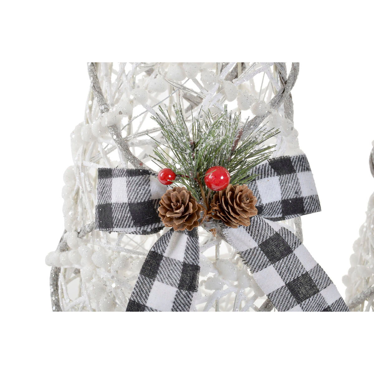 Cones DKD Home Decor Christmas LED White Multicolour Silver Metal