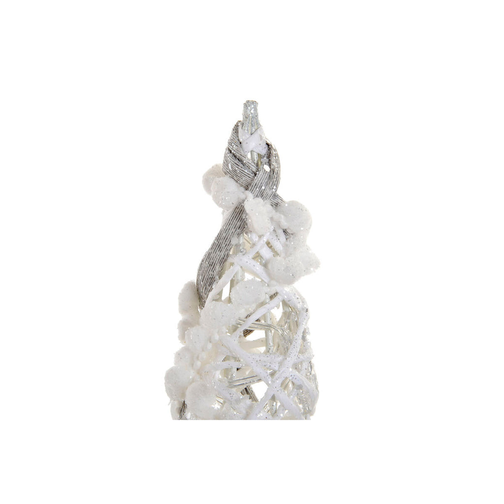 Cones DKD Home Decor Christmas LED White Multicolour Silver Metal