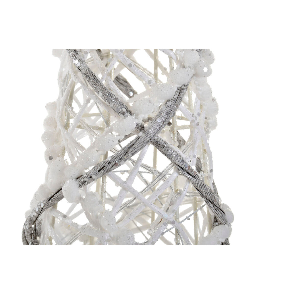 Cones DKD Home Decor Christmas LED White Multicolour Silver Metal