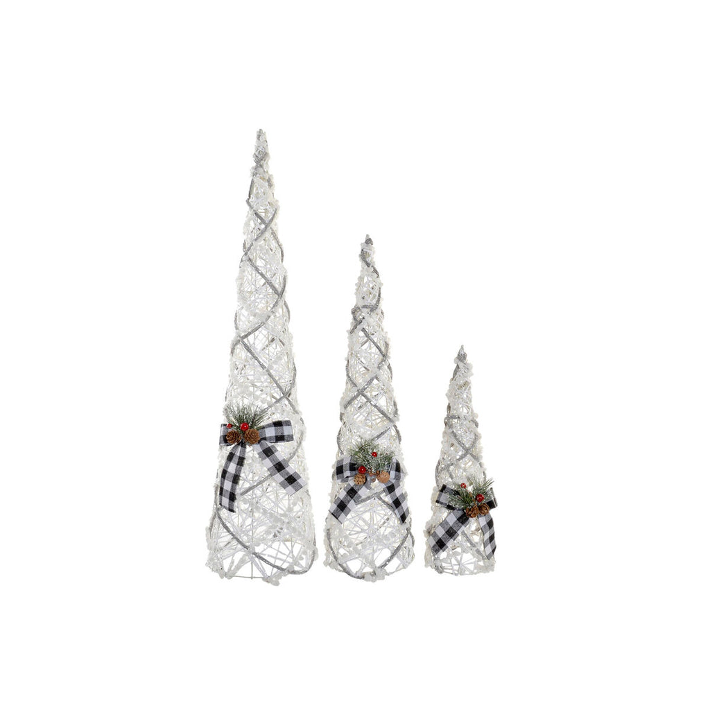 Cones DKD Home Decor Christmas LED White Multicolour Silver Metal