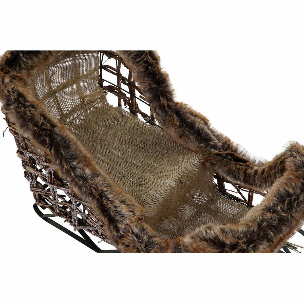 Reindeer Christmas Decor Set — Natural Metal & Wicker (3 Pieces)