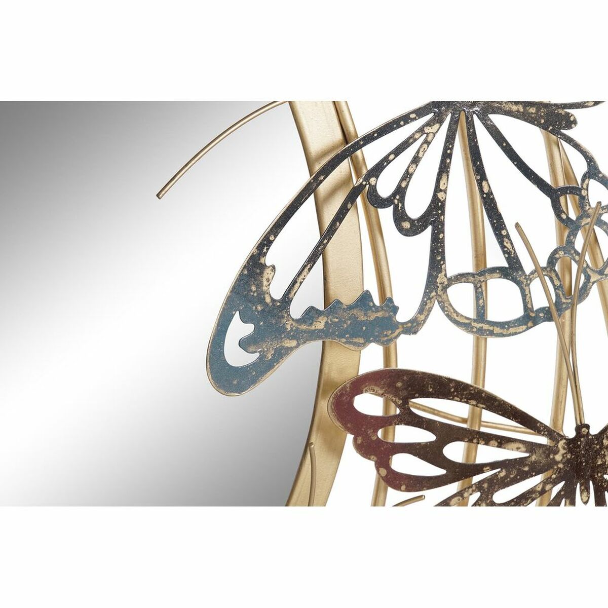 Butterfly Wall Mirror — Gold & Multicolor