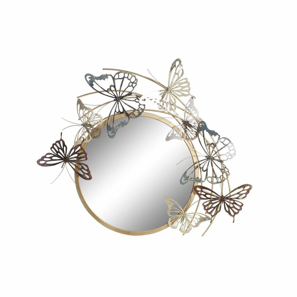 Butterfly Wall Mirror — Gold & Multicolor