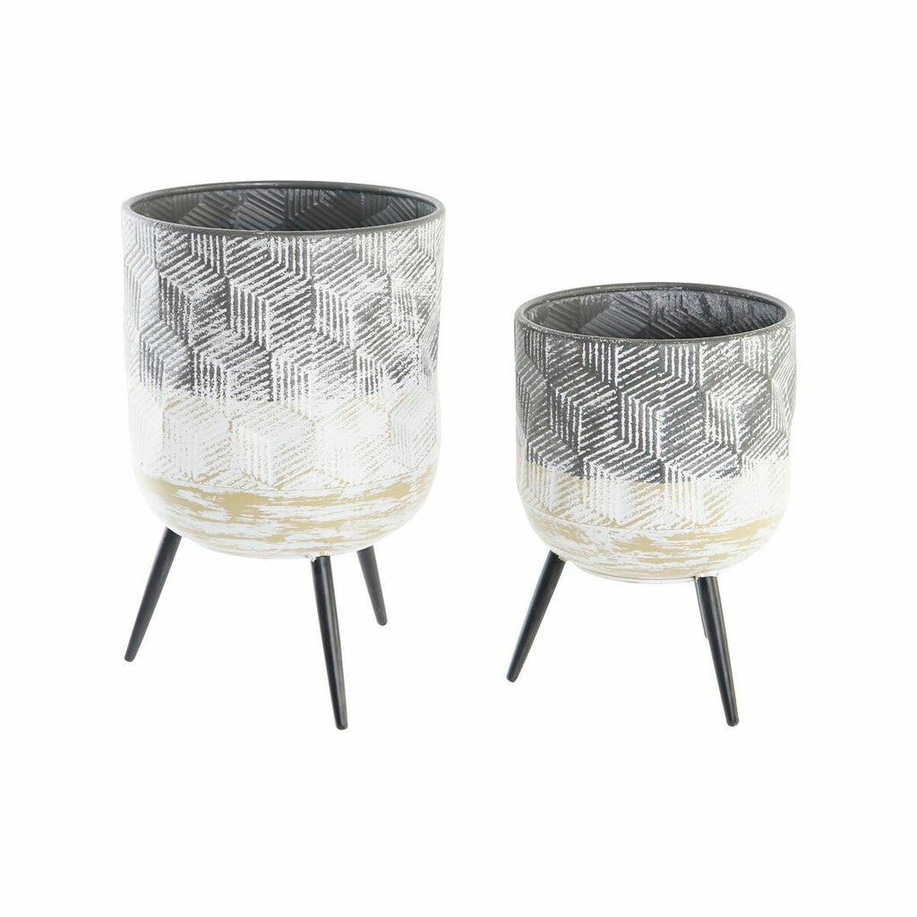 Metal Planter Set — Set of 2 (White, Black, or Gold)