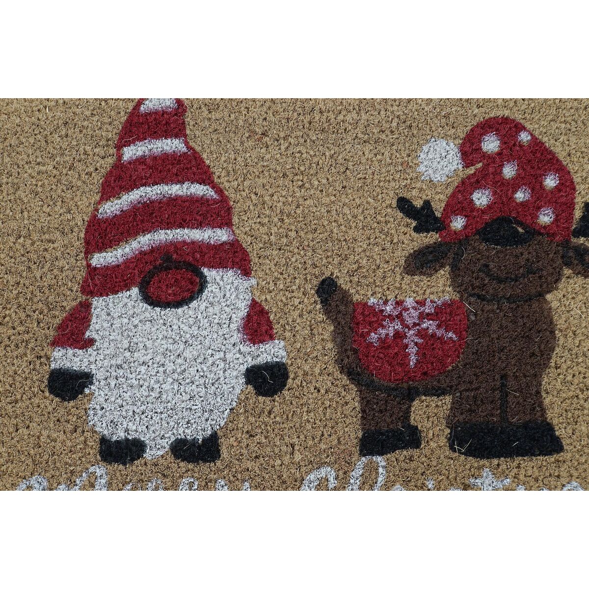 Doormat DKD Home Decor Christmas PVC Father Christmas Coconut Fibre