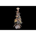 LED Snowfall Tabletop Christmas Tree — White, Red & Green Holiday Decor