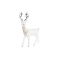 Christmas Deer Decoration — White & Brown Foam Polyester Holiday Accent