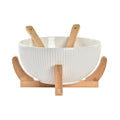 Porcelain Salad Bowl & Serving Set — Natural White