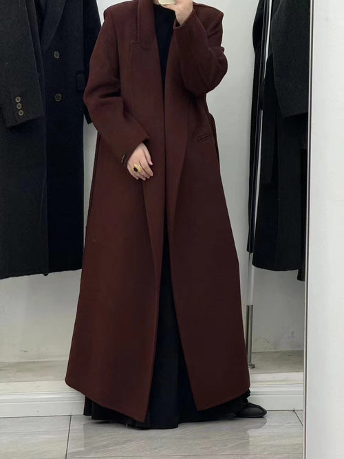 Women’s Loose Double-Sided Wool Overcoat – Elegant Long Coat