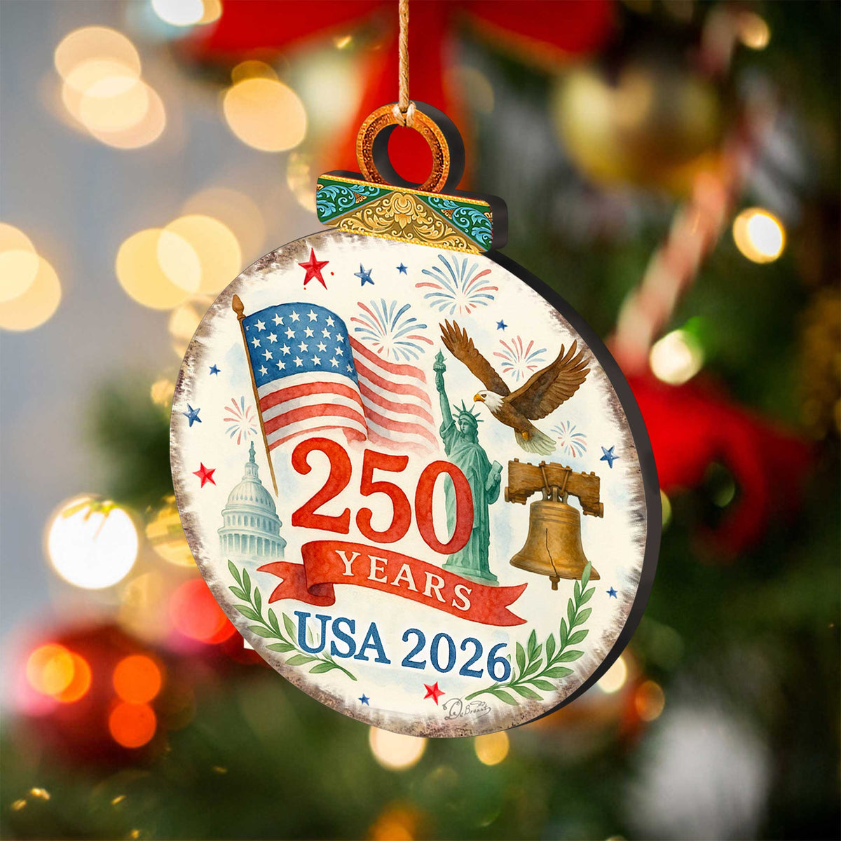 Patriotic 250th Anniversary Ornament by G. DeBrekht - American Patriotic Decor – 8652842-2