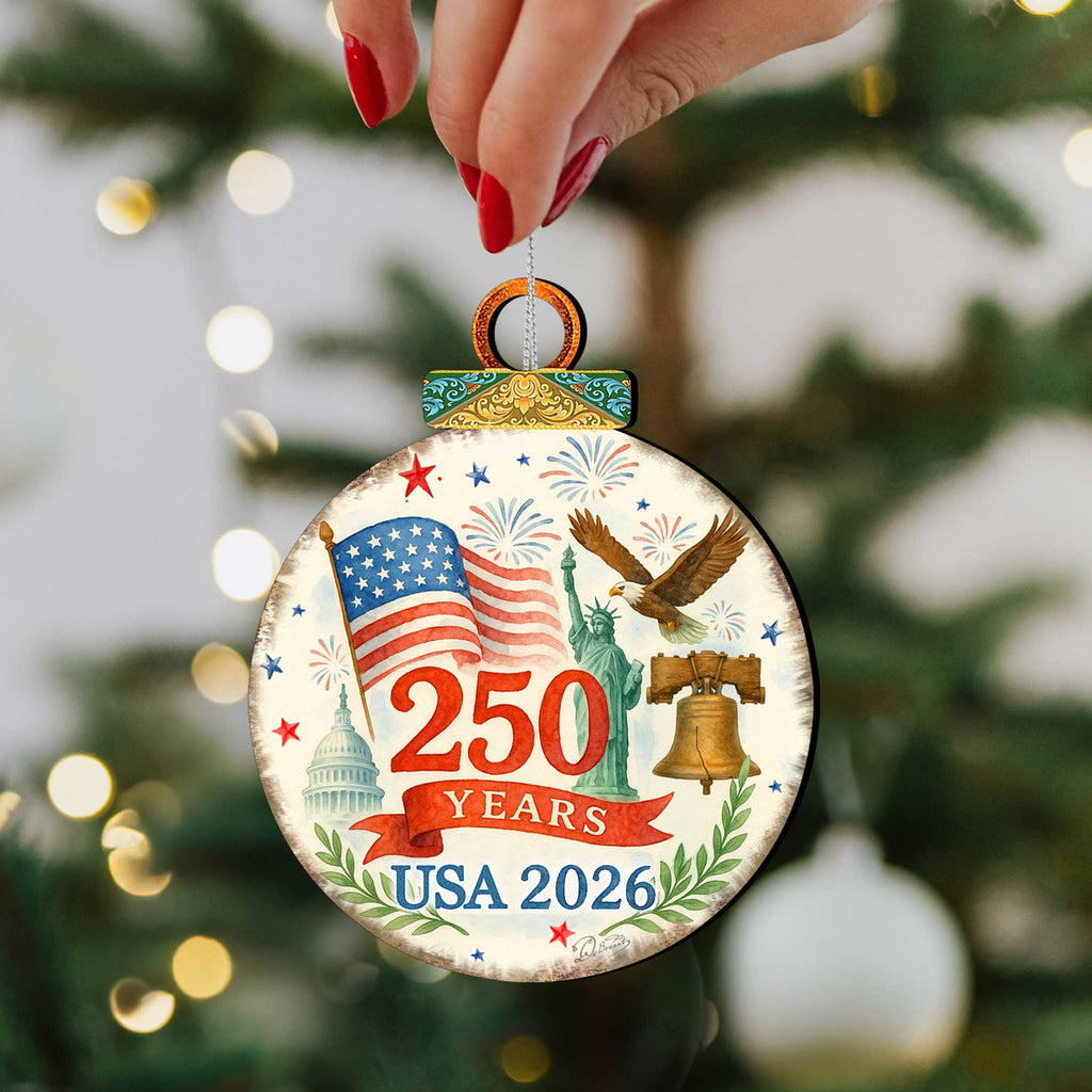 Patriotic 250th Anniversary Ornament by G. DeBrekht - American Patriotic Decor – 8652842-2