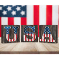 American Patriotic USA Letters Set of 3 Wall Block - American Patriotic Decor - 8185302-2B-S3